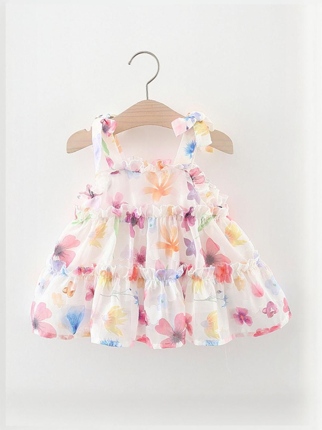 YK Floral Print Fit & Flare Dress