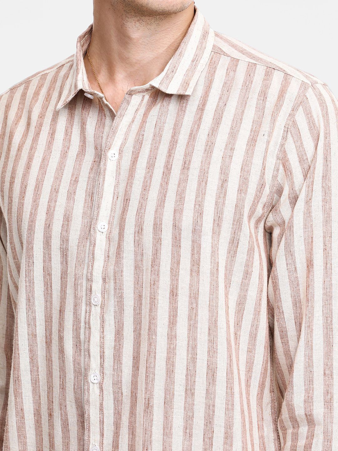 Campus Sutra Men Comfort Spread Collar Striped Cotton Casual Shirt