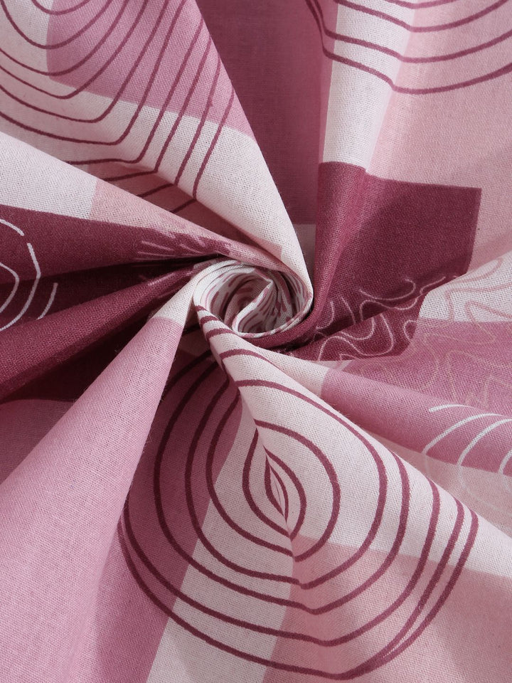 Myntra Elegant Homes Pink Geometric Pure Cotton Set Cadar King 400 TC-2.5mX2.25m