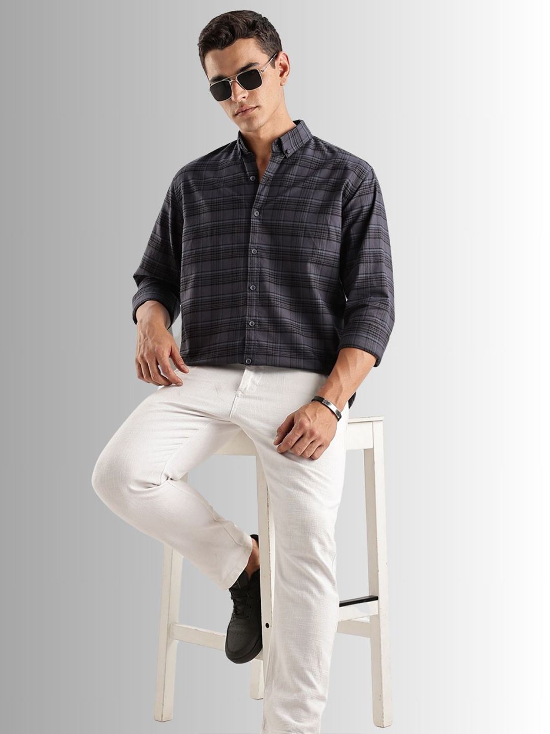 ADRO Standard Tartan Checks Baju Kasual Berpetak