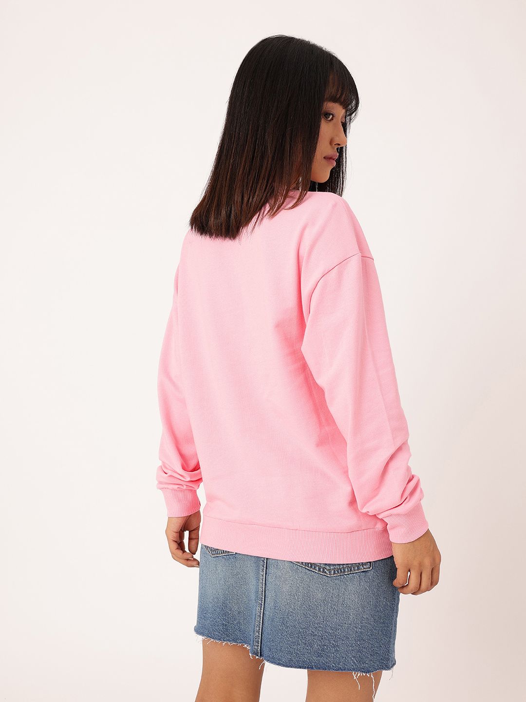 DressBerry Printed Cotton Terry Relaxed Fit Sweatshirt