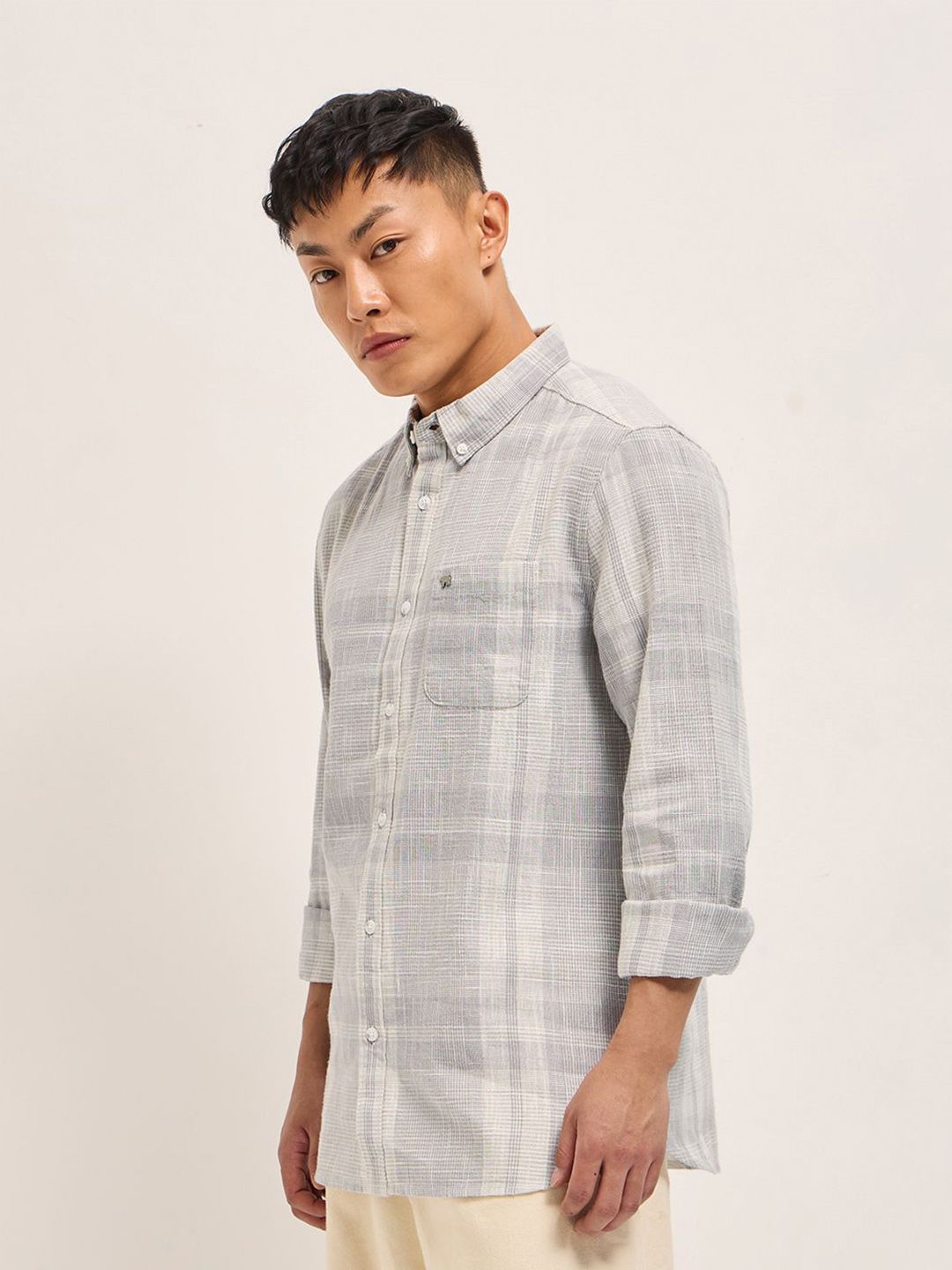THE BEAR HOUSE Men Slim Fit Opaque Checked Casual Shirt