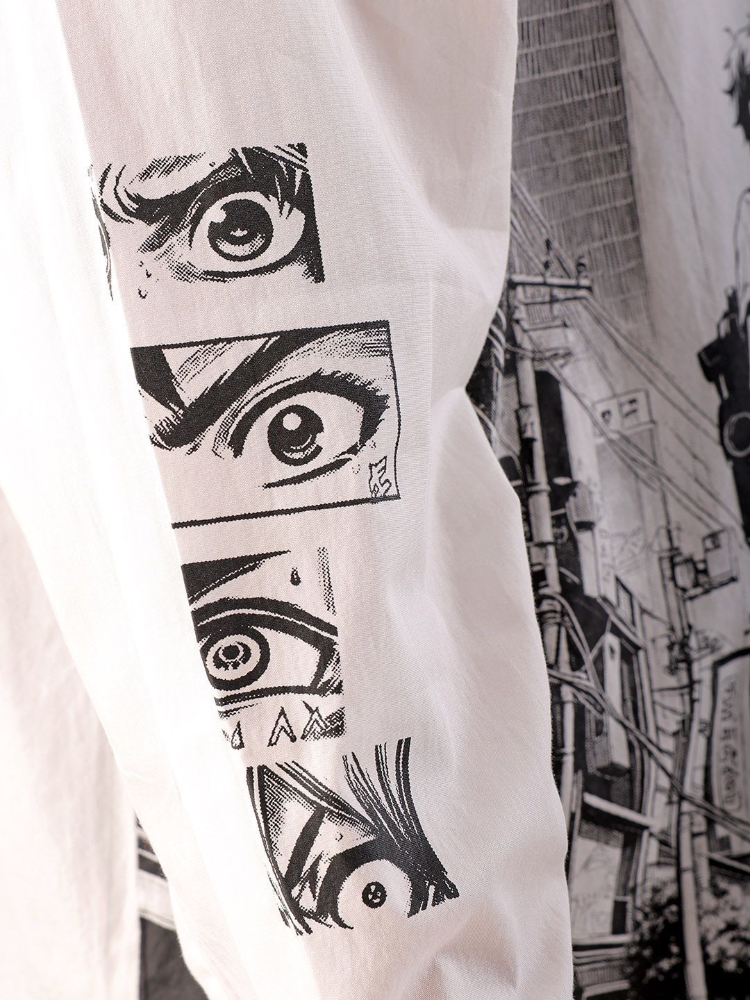 The Indian Garage Co Men Spread Collar Graphic Printed Cotton Oversized Casual Shirt