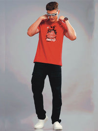 ADRO Men Typography Printed Applique T-shirt