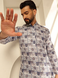 SOJANYA Motif Etnik Printed Cotton Straight Kurta