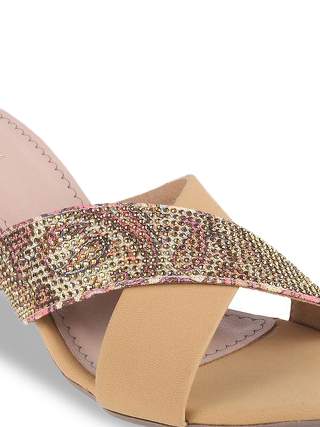 Mochi Women Embellished Block Peep Toes Heels