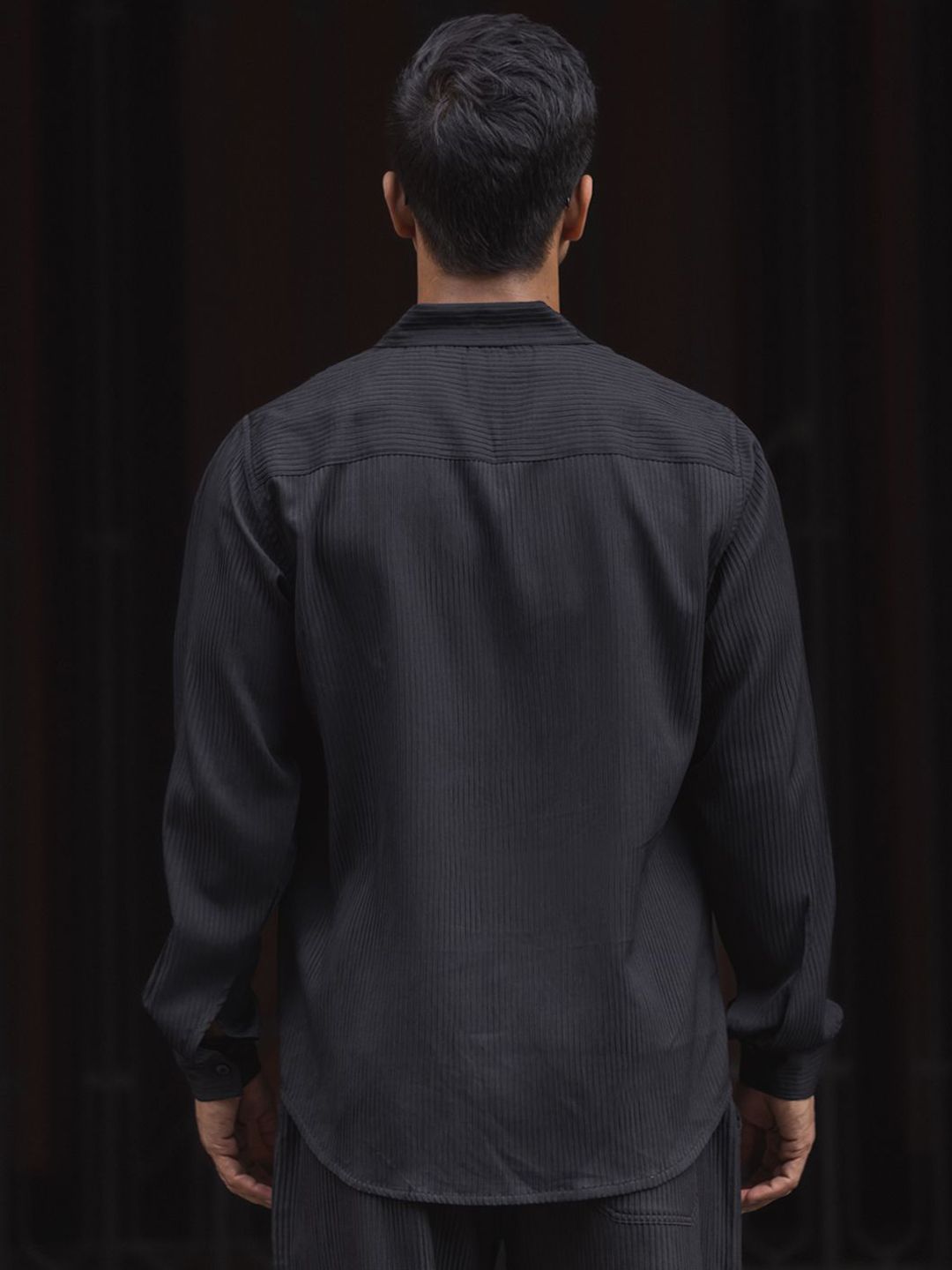 Powerlook Self Design Polo Collar Long Sleeves T-Shirt With Trouser