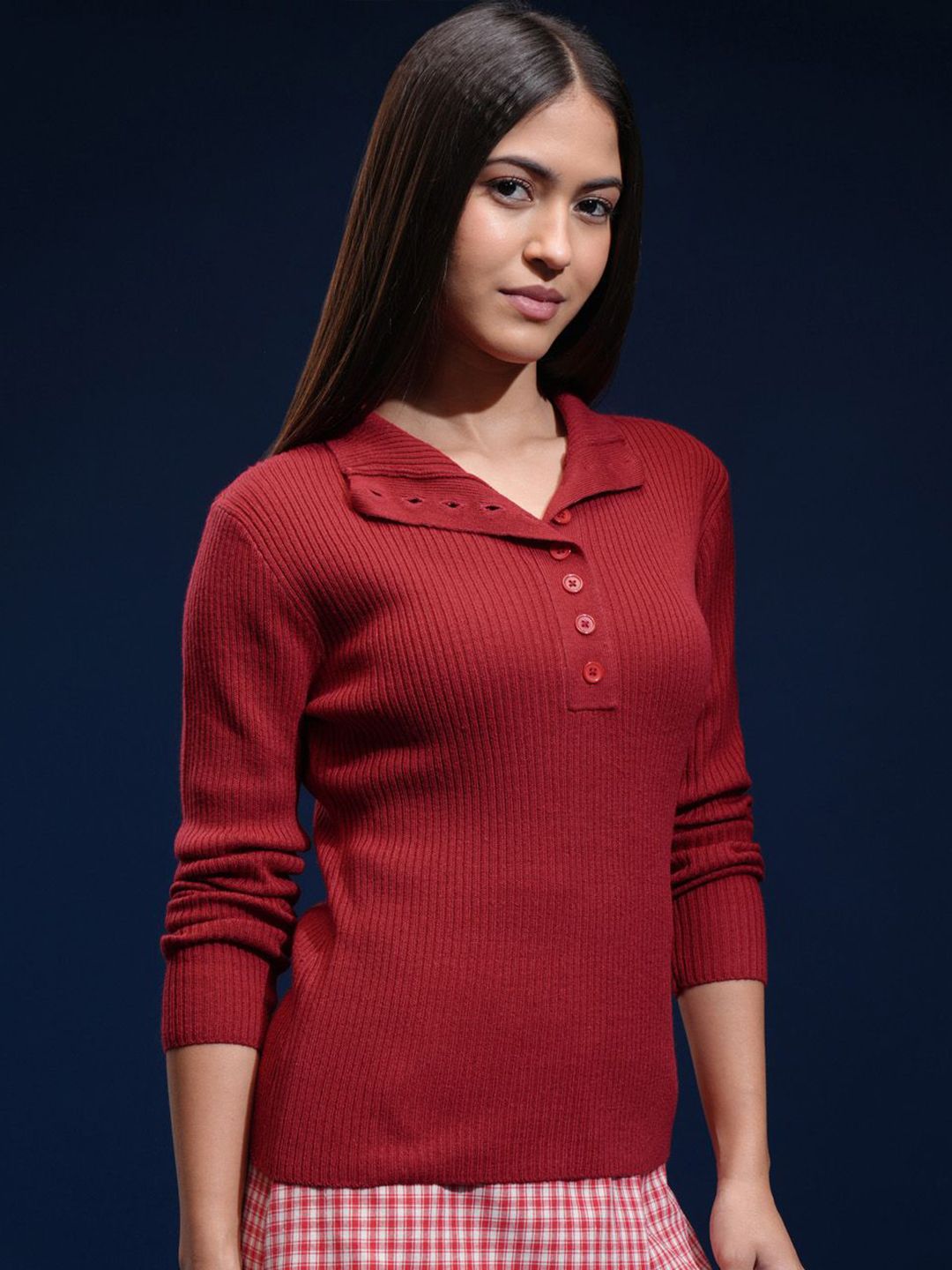 Basics By Tokyo Talkies Women Ribbed Pullover