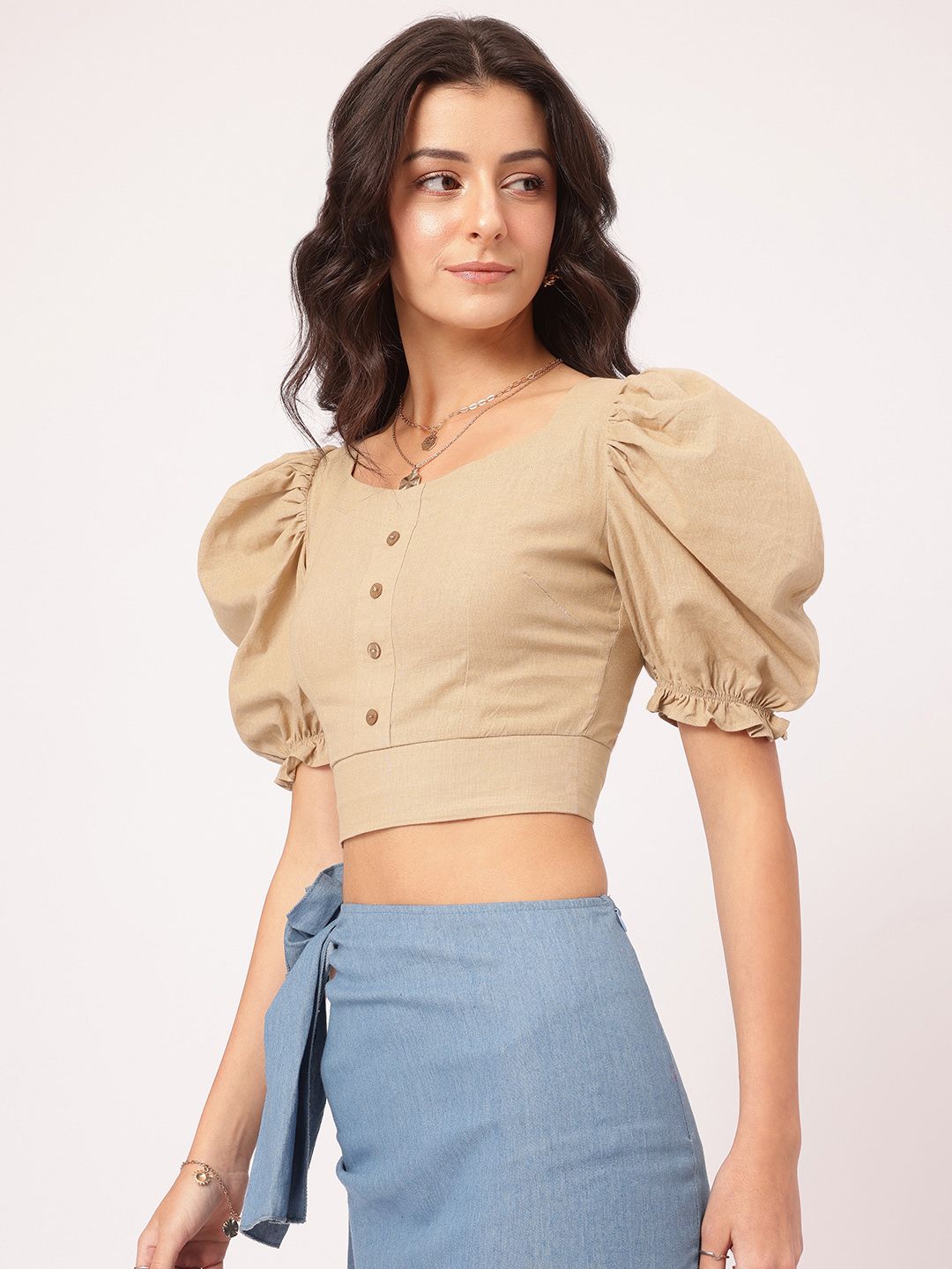DressBerry Urban Boho Smocked Crop Top