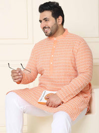 SOJANYA PLUS Geometric Embroidered Long Sleeves Pure Cotton Straight Kurta