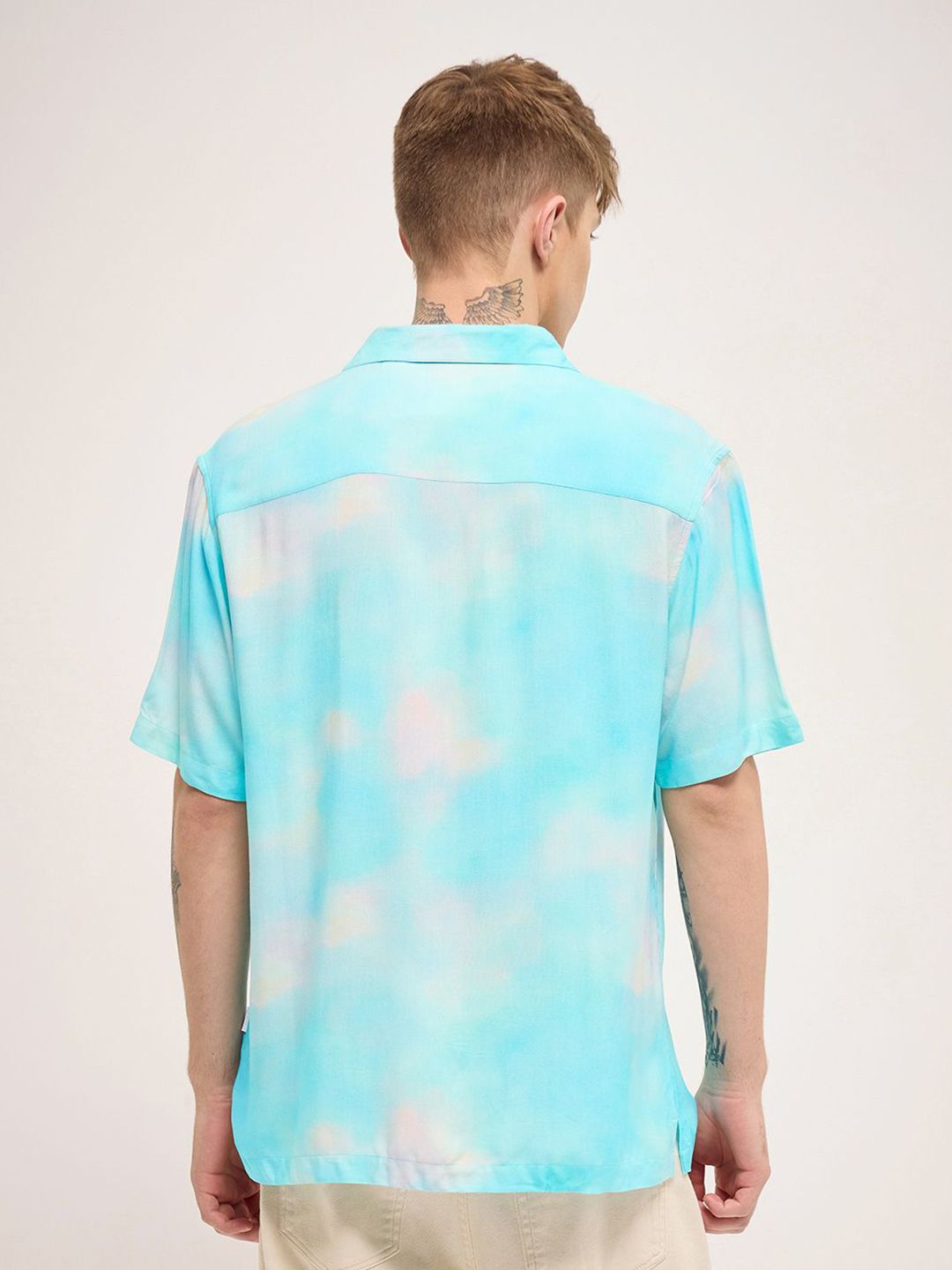 THE BEAR HOUSE Men Cuban Collar Ombre Printed Casual Shirt