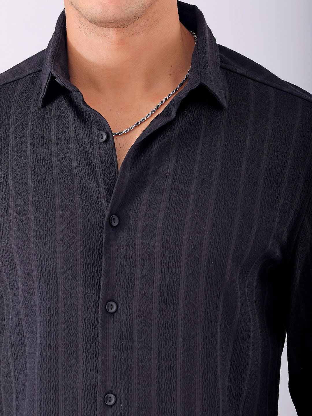 The Indian Garage Co Men Slim Fit Textured Jacquard Resortwear Shirt