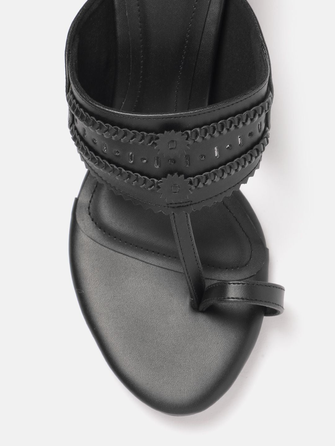 House of Pataudi Woven Design Block Heels