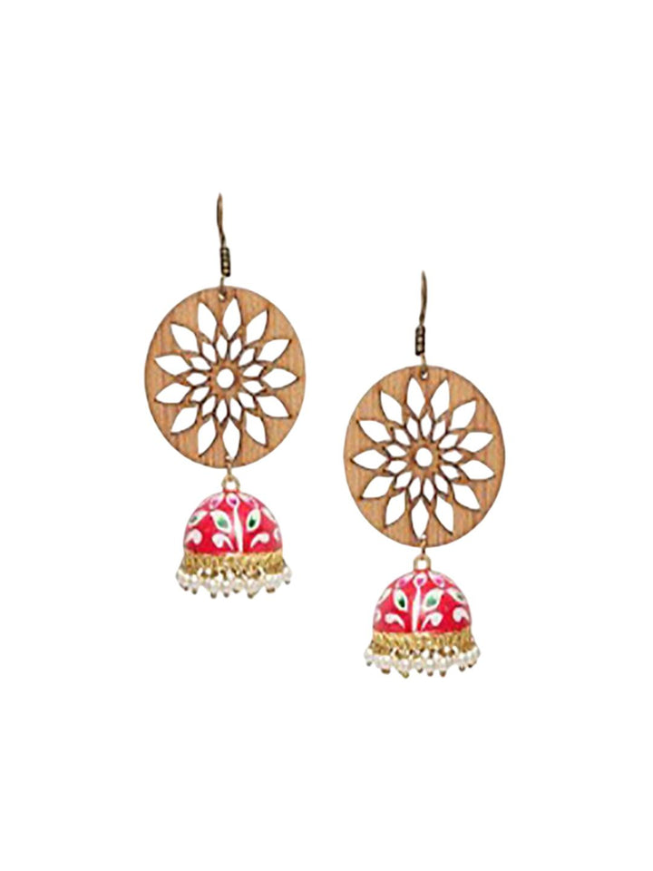 Anouk Gold-Plated Cubic Zirconia Studded Contemporary Drop Earrings