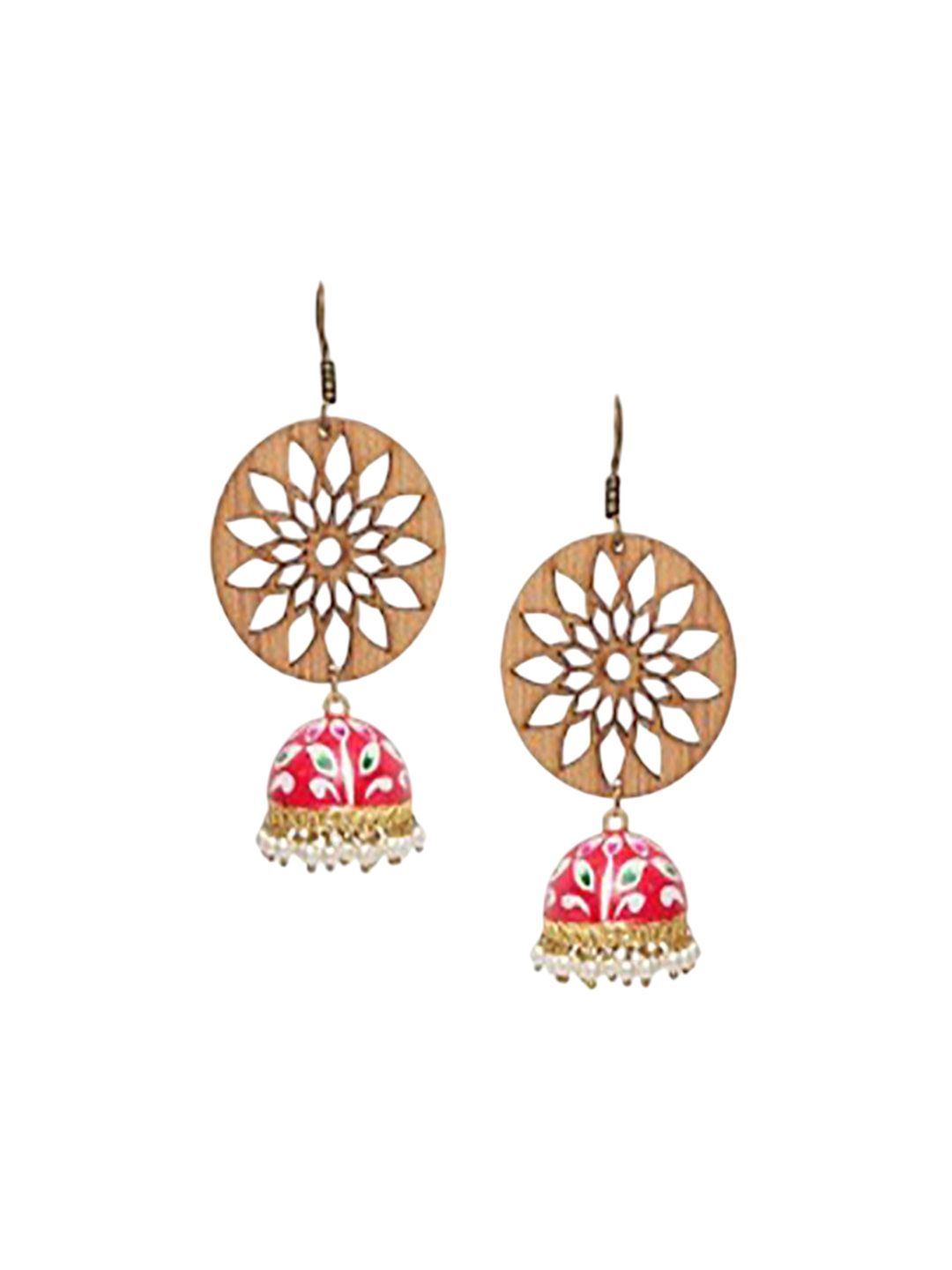 Anouk Gold-Plated Cubic Zirconia Studded Contemporary Drop Earrings