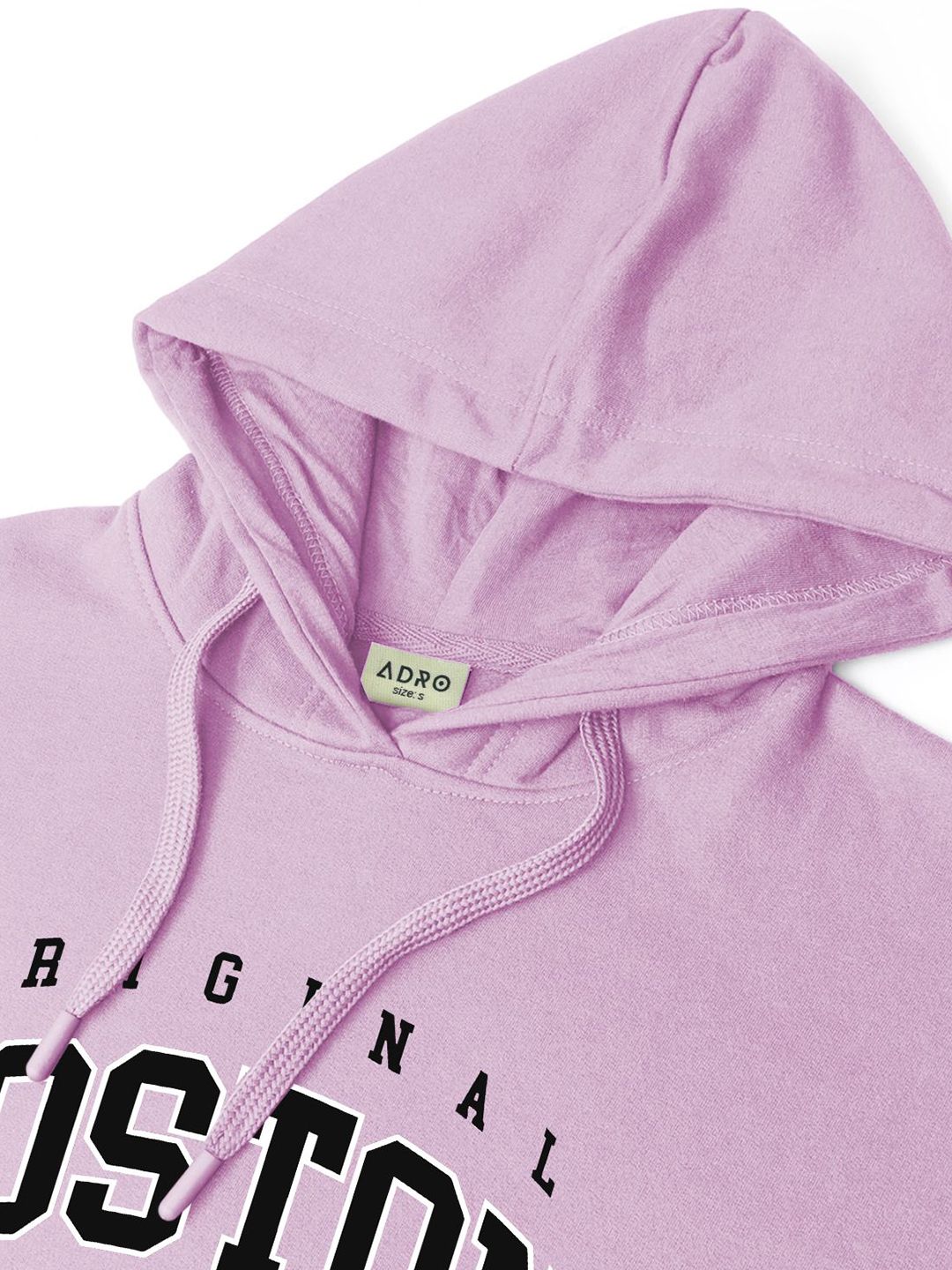 ADRO Men Typography Printed Hood Cotton Pullover Ribbed Sweatshirt