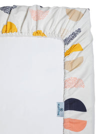 KLOTTHE White Geometric Cotton 300 TC Dilengkapi Cadar Bujang dengan Sarung Bantal-89 x 59 inci