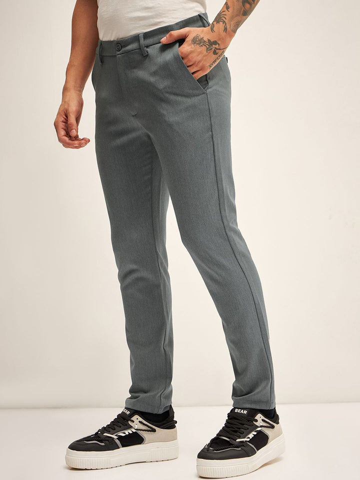 THE BEAR HOUSE Men Slim Fit Regular Trousers