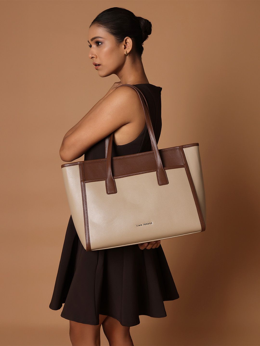 Lino Perros Oversized Half Moon Tote Bag with Quilted