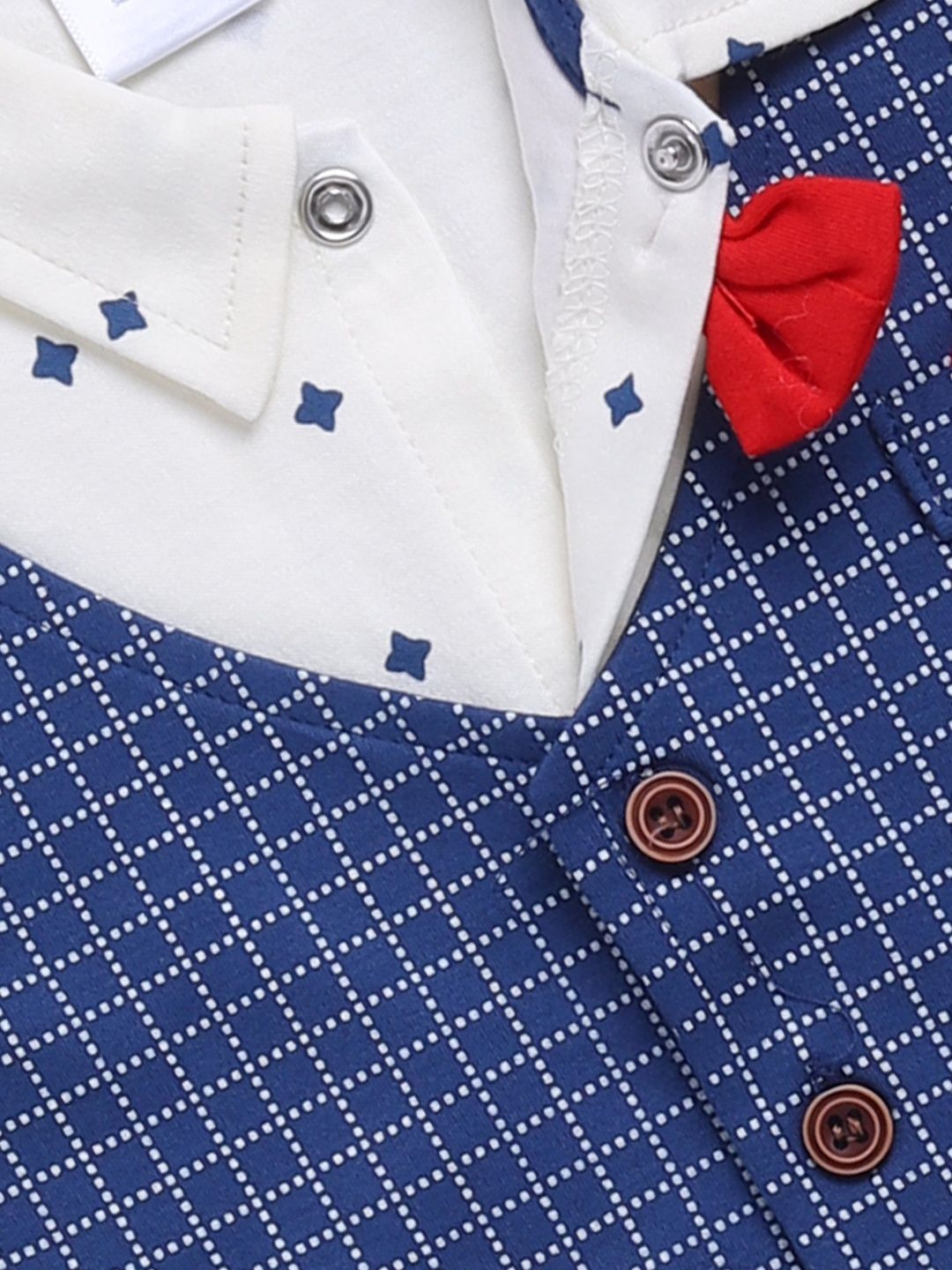 Moms Love Infant Boys Checked Pure Cotton Clothing Set
