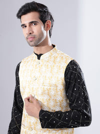 Anouk Geometric Embroidered Sequinned Pure Cotton Kurta & Pyjamas With jacket