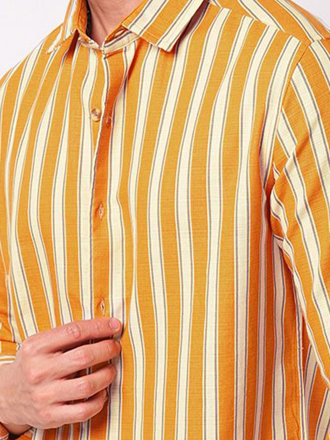 VASTRADO Classic Vertical Striped Slim Fit Cotton Casual Shirt
