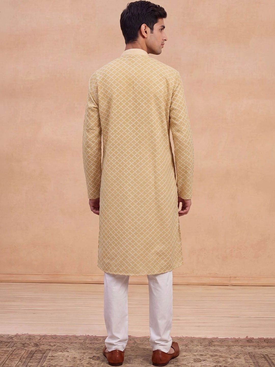 House of Chikankari Men Geometric Printed Kurta