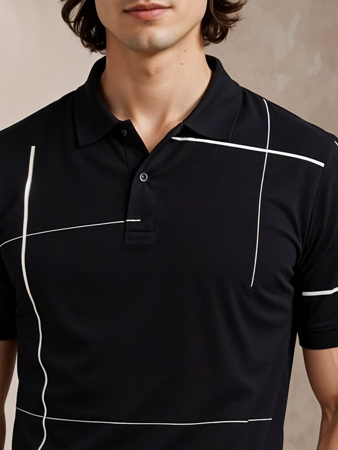 Baju-T Kolar Polo Bercetak ADRO Lelaki
