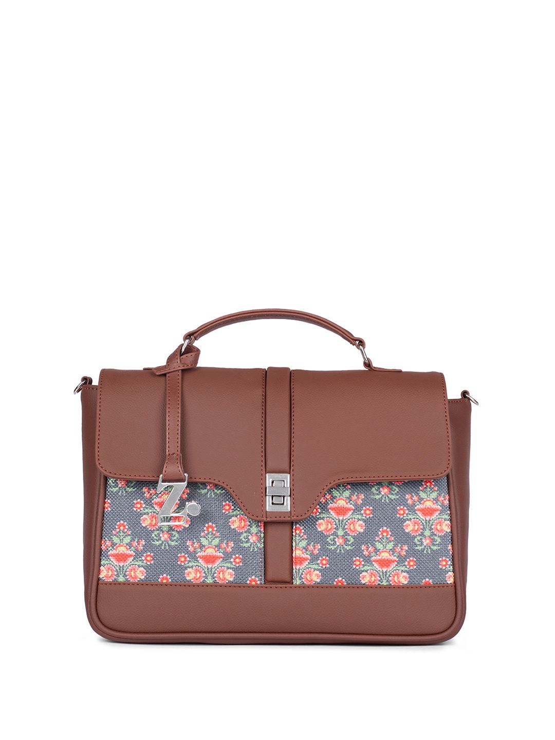 ZOUK Mughal Garden Printed Structured Satchel
