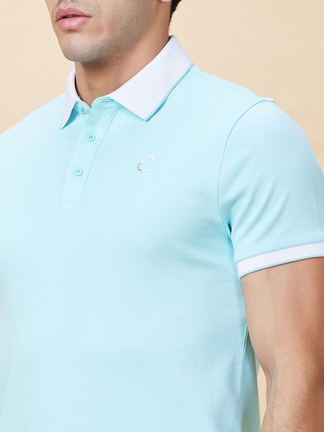 Being Human Men Solid Polo Collar Cotton T-shirt