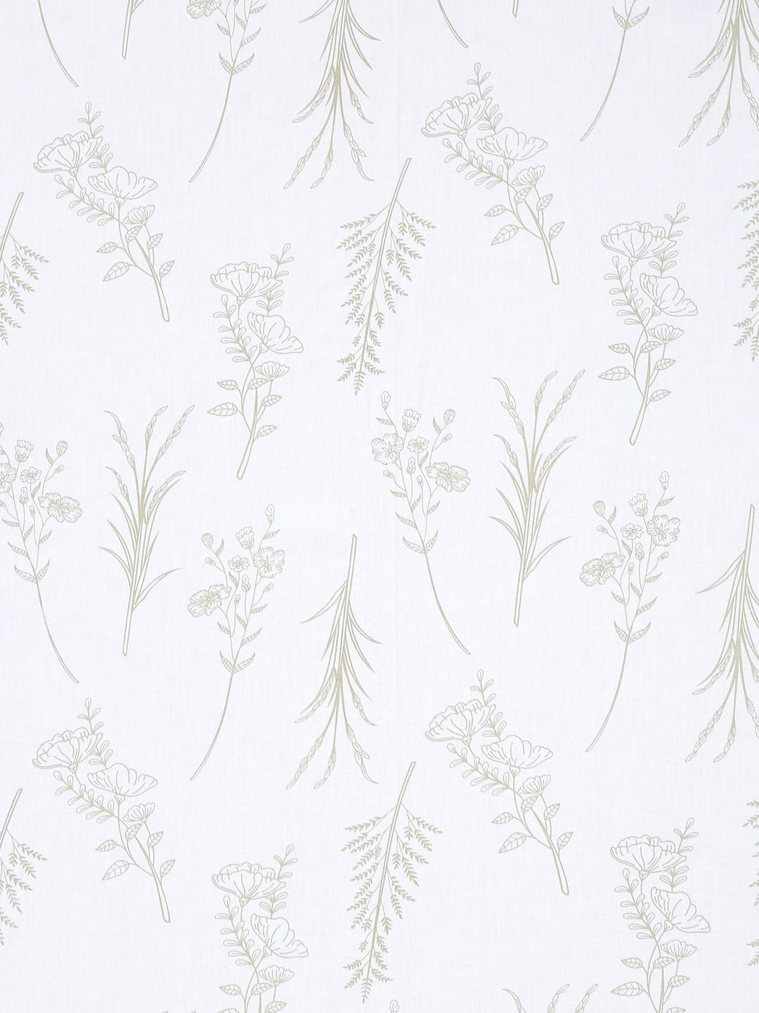 KLOTTHE White Floral Printed 400 TC Bedsheet with 2 Pillow Covers