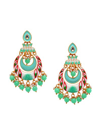 Anouk Gold-Plated Cubic Zirconia Studded Contemporary Drop Earrings