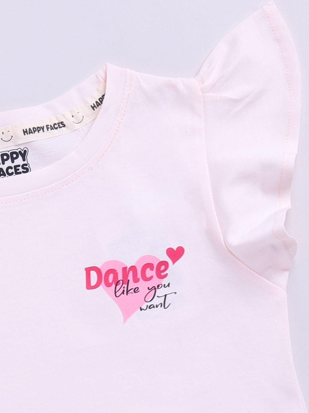 Happy Faces Kids Girls Dora Printed Flutter Sleeve Pure Cotton Top