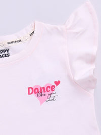 Happy Faces Kids Girls Dora Printed Flutter Sleeve Pure Cotton Top