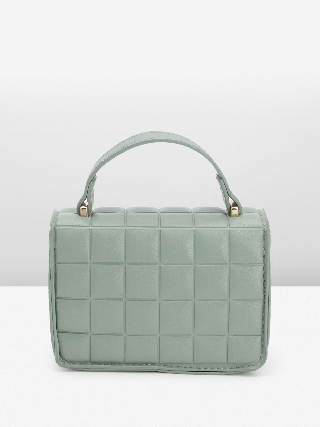 DressBerry Quilted Structured Satchel Bag