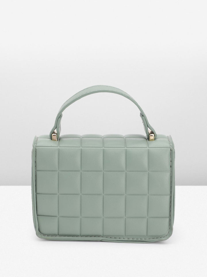 DressBerry Quilted Structured Satchel Bag