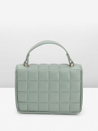DressBerry Quilted Structured Satchel Bag