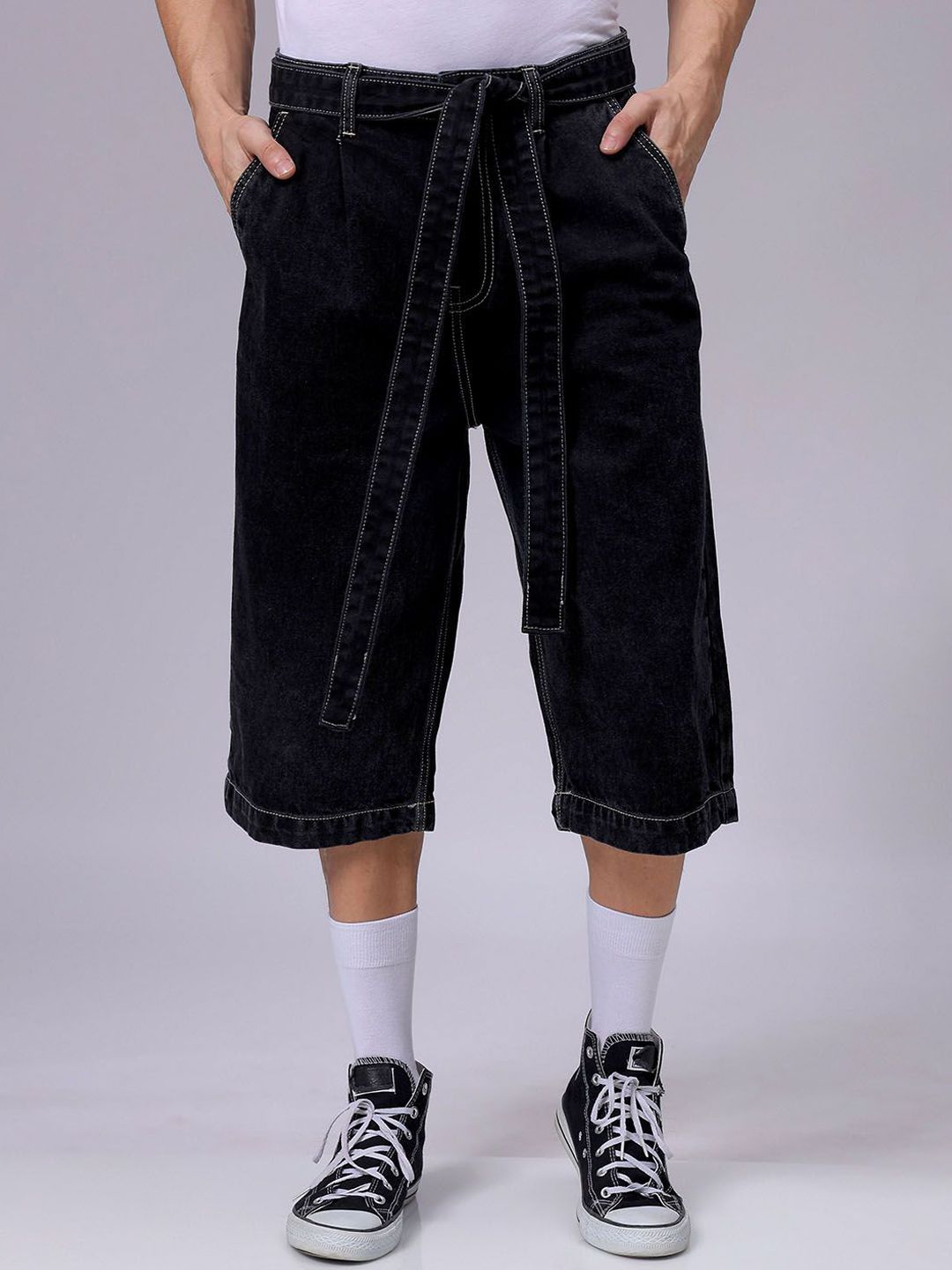 The Indian Garage Co Men Relaxed Fit Mid-Rise Cotton Jorts