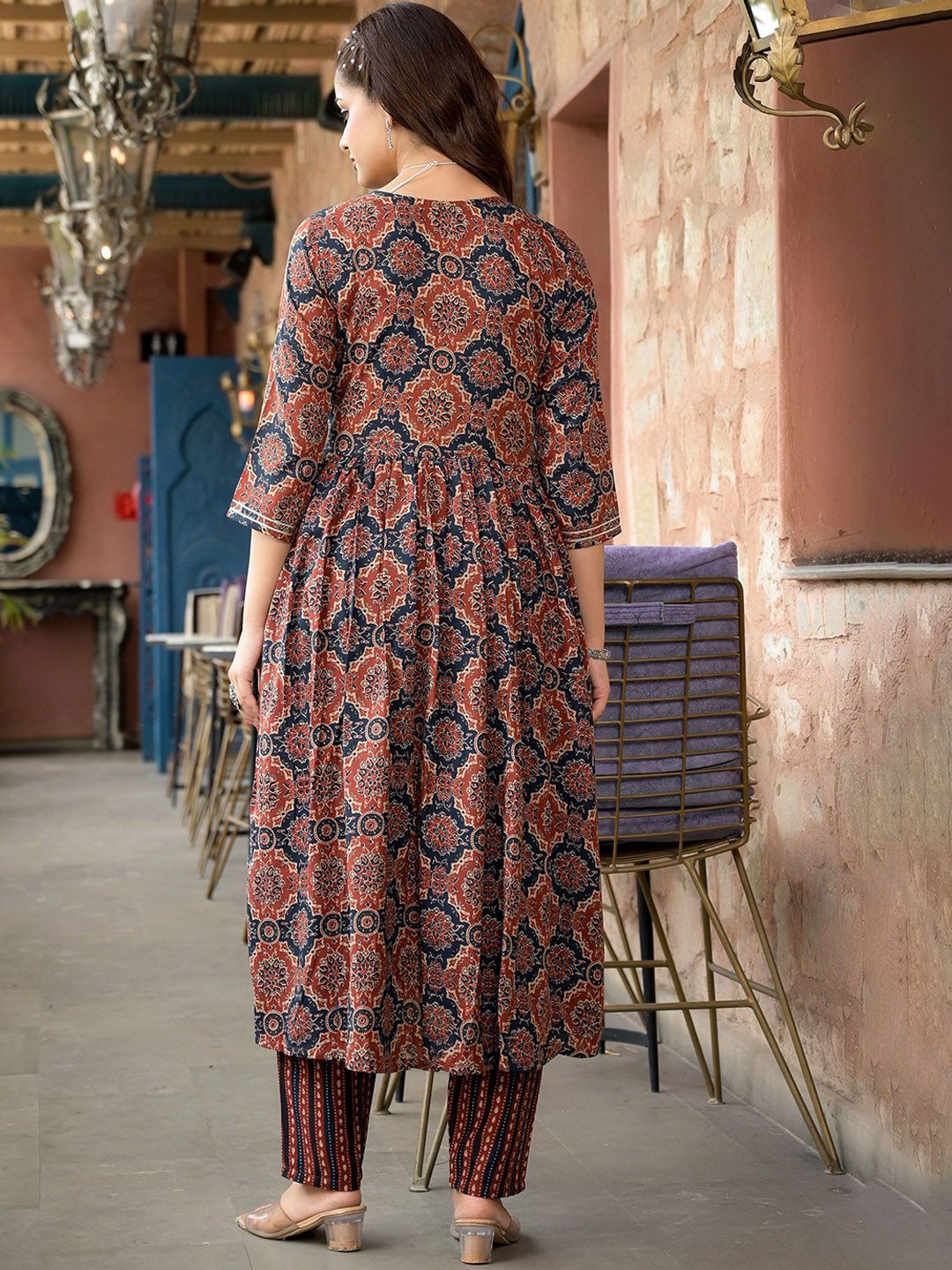 KALINI Women Ethnic Motifs Printed Regular Kurta with Trousers & With Dupatta