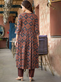 KALINI Women Ethnic Motifs Printed Regular Kurta with Trousers & With Dupatta