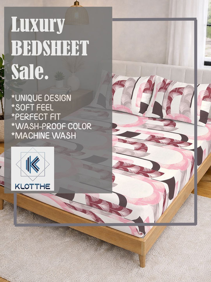 KLOTTHE Multi Geometric  300 TC Super King Fine Bedsheets