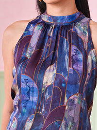 AND Women Abstract Printed High Neck Top