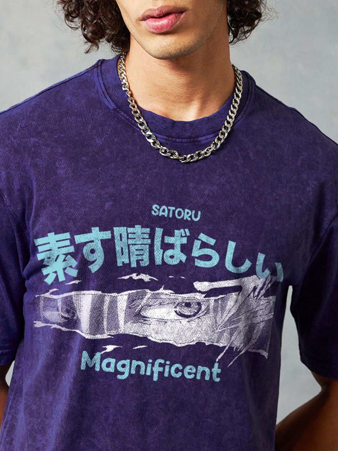 Bewakoof Men Graphic Printed Round Neck Pure Cotton Oversized T-Shirt