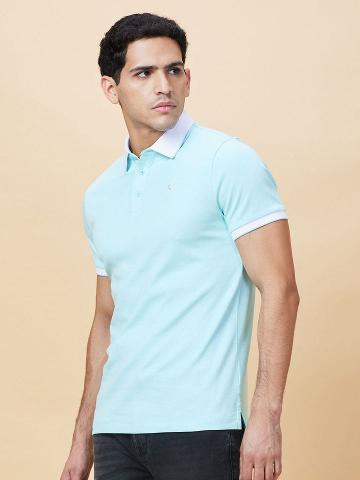 Being Human Men Solid Polo Collar Cotton T-shirt