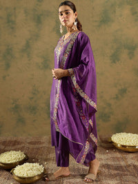 Indo Era Ethnic Motifs Embroidered Kurta With Trousers & Dupatta