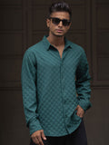 Powerlook Men Spread Collar Textured Casual Shirt