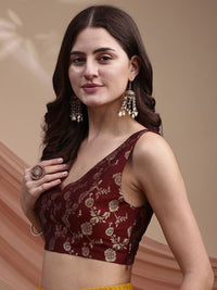 Tikhi Imli Woven Design Brocade Saree Blouse