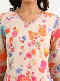 W Women Floral Printed Sequinned Kurta