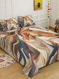 Myntra Elegant Homes Brown Animal 400 TC Double Cadar 7D Dengan 2 Sarung Bantal 98''x 88''