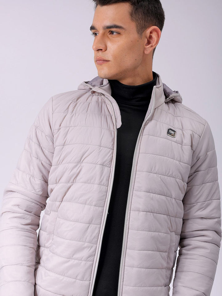 The Indian Garage Co Men Zip-Front Puffer Jacket with Detachable Hood